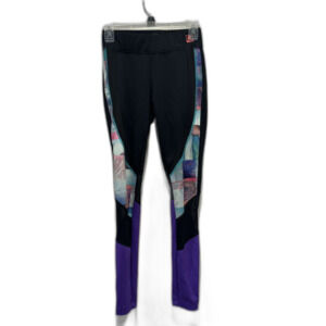 Fila Leggings Running Mesh Printed Full Length Black Exercise Workout Women XS